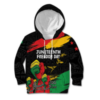Personalized Juneteenth Freedom Day Kid Hoodie Raised Fist Black Power and Africa Pattern - Wonder Print Shop