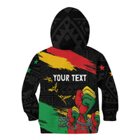 Personalized Juneteenth Freedom Day Kid Hoodie Raised Fist Black Power and Africa Pattern - Wonder Print Shop