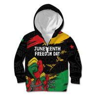 Personalized Juneteenth Freedom Day Kid Hoodie Raised Fist Black Power and Africa Pattern - Wonder Print Shop