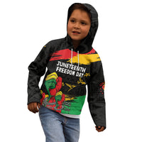Personalized Juneteenth Freedom Day Kid Hoodie Raised Fist Black Power and Africa Pattern - Wonder Print Shop