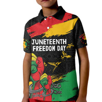 Personalized Juneteenth Freedom Day Kid Polo Shirt Raised Fist Black Power and Africa Pattern - Wonder Print Shop