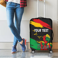 Personalized Juneteenth Freedom Day Luggage Cover Raised Fist Black Power and Africa Pattern - Wonder Print Shop