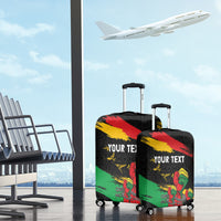 Personalized Juneteenth Freedom Day Luggage Cover Raised Fist Black Power and Africa Pattern - Wonder Print Shop
