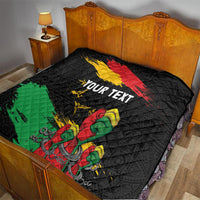 Personalized Juneteenth Freedom Day Quilt Raised Fist Black Power and Africa Pattern - Wonder Print Shop
