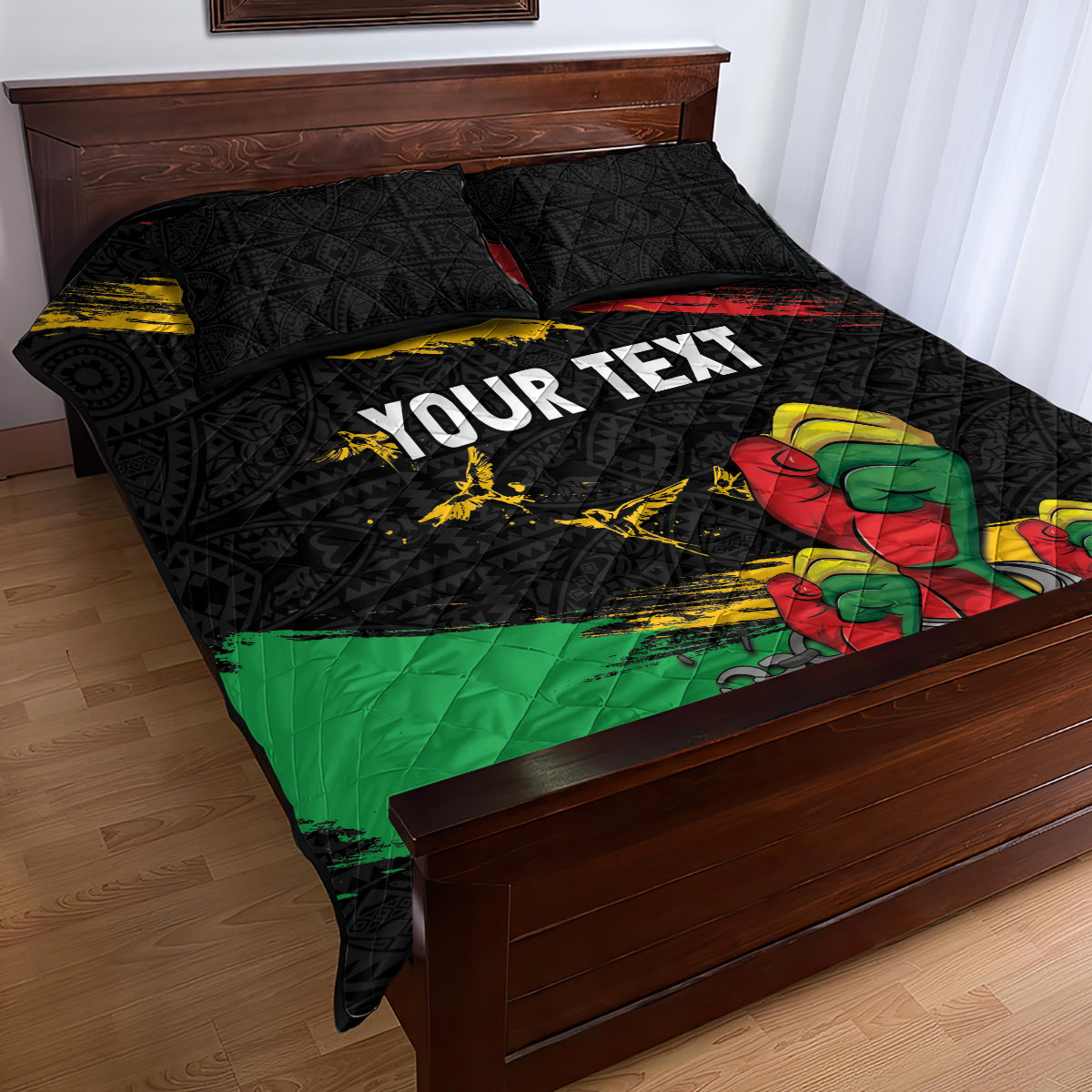 Personalized Juneteenth Freedom Day Quilt Bed Set Raised Fist Black Power and Africa Pattern - Wonder Print Shop