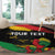 Personalized Juneteenth Freedom Day Round Carpet Raised Fist Black Power and Africa Pattern