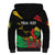 Personalized Juneteenth Freedom Day Sherpa Hoodie Raised Fist Black Power and Africa Pattern