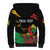 Personalized Juneteenth Freedom Day Sherpa Hoodie Raised Fist Black Power and Africa Pattern - Wonder Print Shop