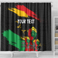 Personalized Juneteenth Freedom Day Shower Curtain Raised Fist Black Power and Africa Pattern