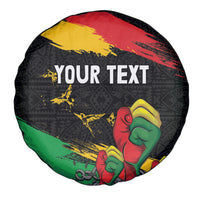 Personalized Juneteenth Freedom Day Spare Tire Cover Raised Fist Black Power and Africa Pattern - Wonder Print Shop