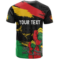 Personalized Juneteenth Freedom Day T Shirt Raised Fist Black Power and Africa Pattern - Wonder Print Shop