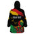 Personalized Juneteenth Freedom Day Wearable Blanket Hoodie Raised Fist Black Power and Africa Pattern