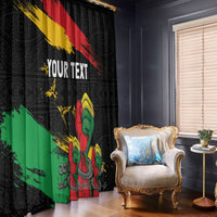 Personalized Juneteenth Freedom Day Window Curtain Raised Fist Black Power and Africa Pattern - Wonder Print Shop