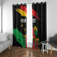 Personalized Juneteenth Freedom Day Window Curtain Raised Fist Black Power and Africa Pattern - Wonder Print Shop