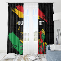 Personalized Juneteenth Freedom Day Window Curtain Raised Fist Black Power and Africa Pattern - Wonder Print Shop