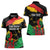 Personalized Juneteenth Freedom Day Women Polo Shirt Raised Fist Black Power and Africa Pattern - Wonder Print Shop