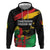 Personalized Juneteenth Freedom Day Zip Hoodie Raised Fist Black Power and Africa Pattern - Wonder Print Shop
