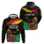 Personalized Juneteenth Freedom Day Zip Hoodie Raised Fist Black Power and Africa Pattern - Wonder Print Shop