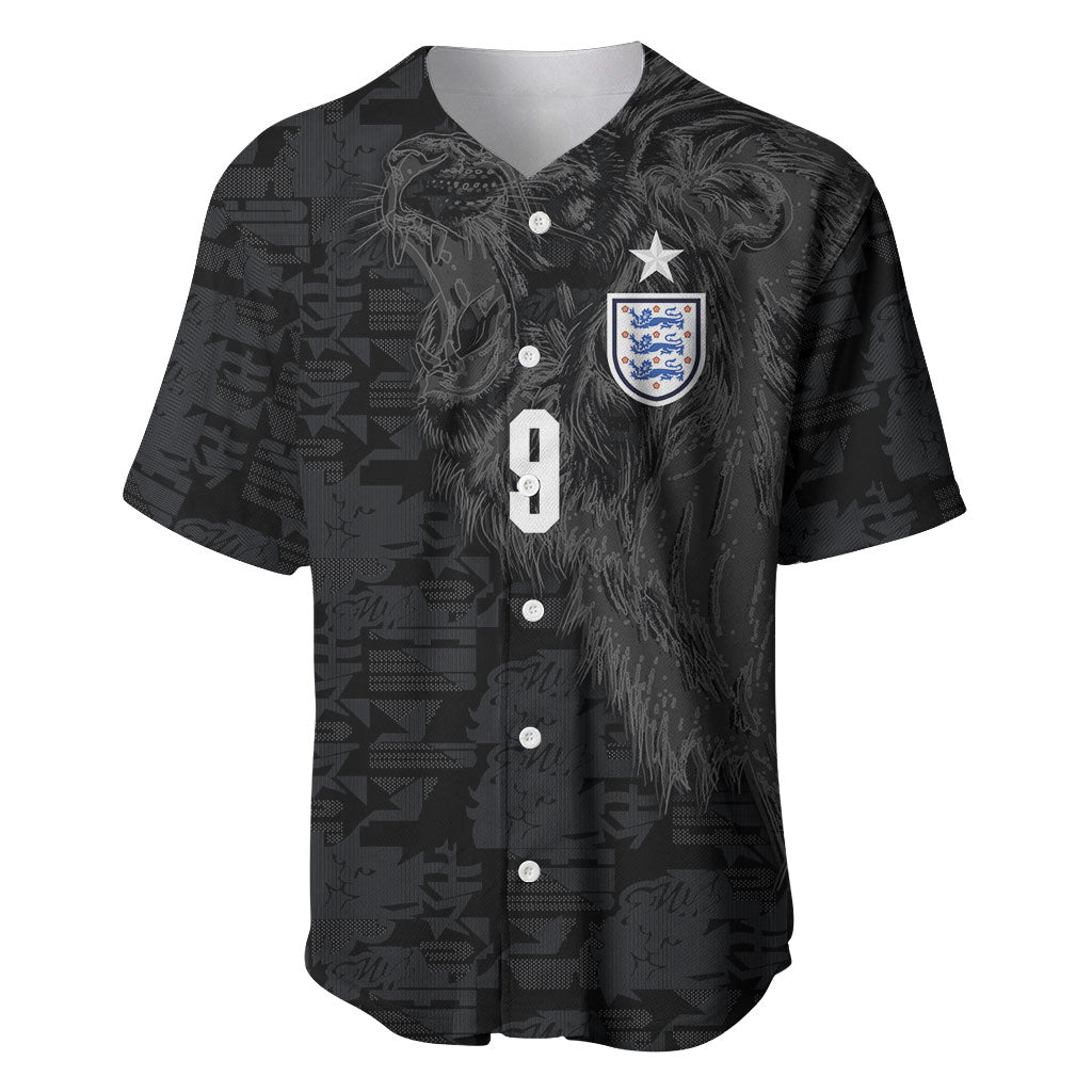 England National Football Custom Baseball Jersey Lions Roar 2026 Glory Black