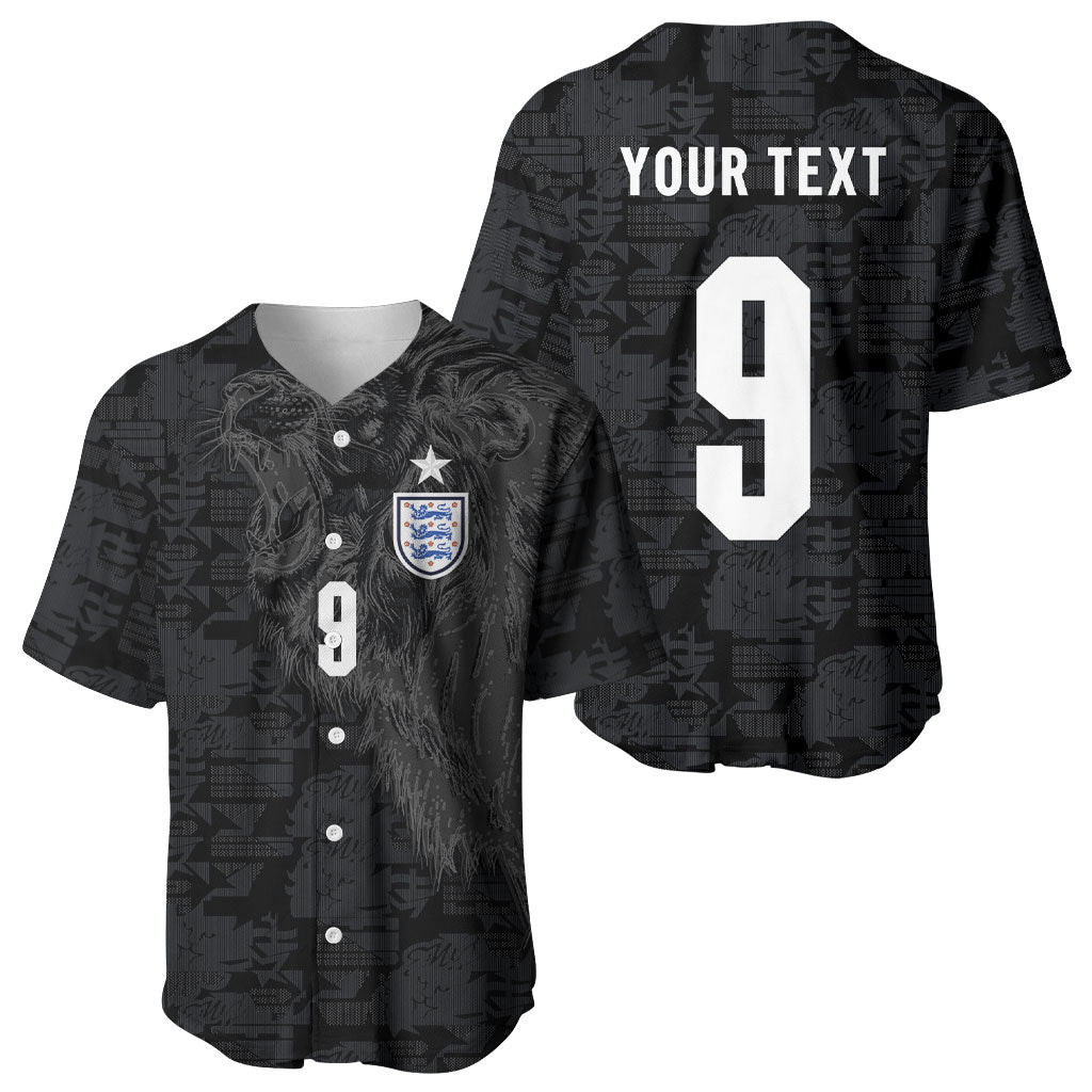 England National Football Custom Baseball Jersey Lions Roar 2026 Glory Black