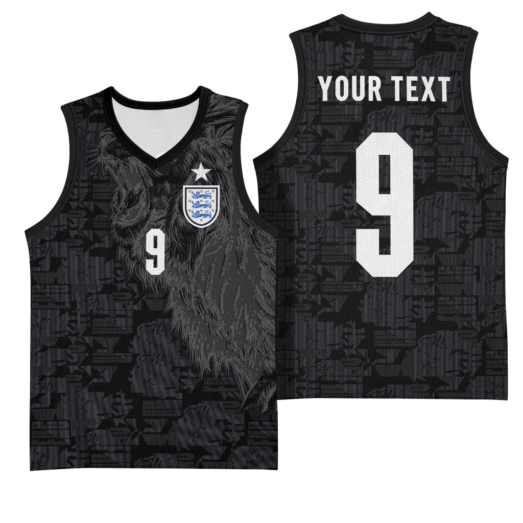 England National Football Custom Basketball Jersey Lions Roar 2026 Glory Black