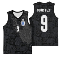 England National Football Custom Basketball Jersey Lions Roar 2026 Glory Black