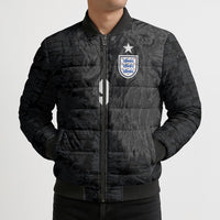 England National Football Custom Bomber Puffer Jacket Lions Roar 2026 Glory Black