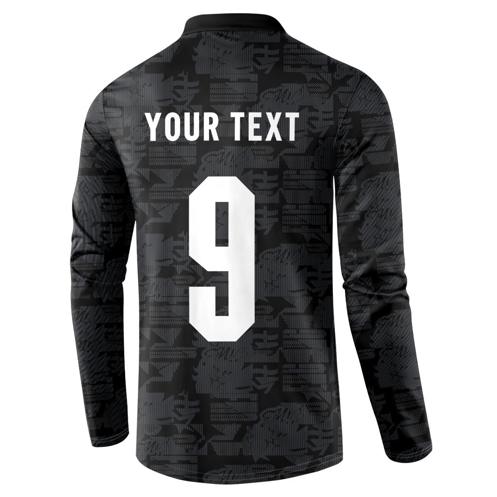 England National Football Custom Button Sweatshirt Lions Roar 2026 Glory Black