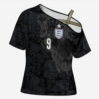 England National Football Custom Cross Shoulder Shirt Lions Roar 2026 Glory Black