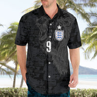 England National Football Custom Hawaiian Shirt Lions Roar 2026 Glory Black
