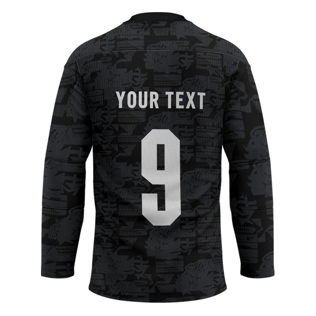 England National Football Custom Hockey Jersey Lions Roar 2026 Glory Black