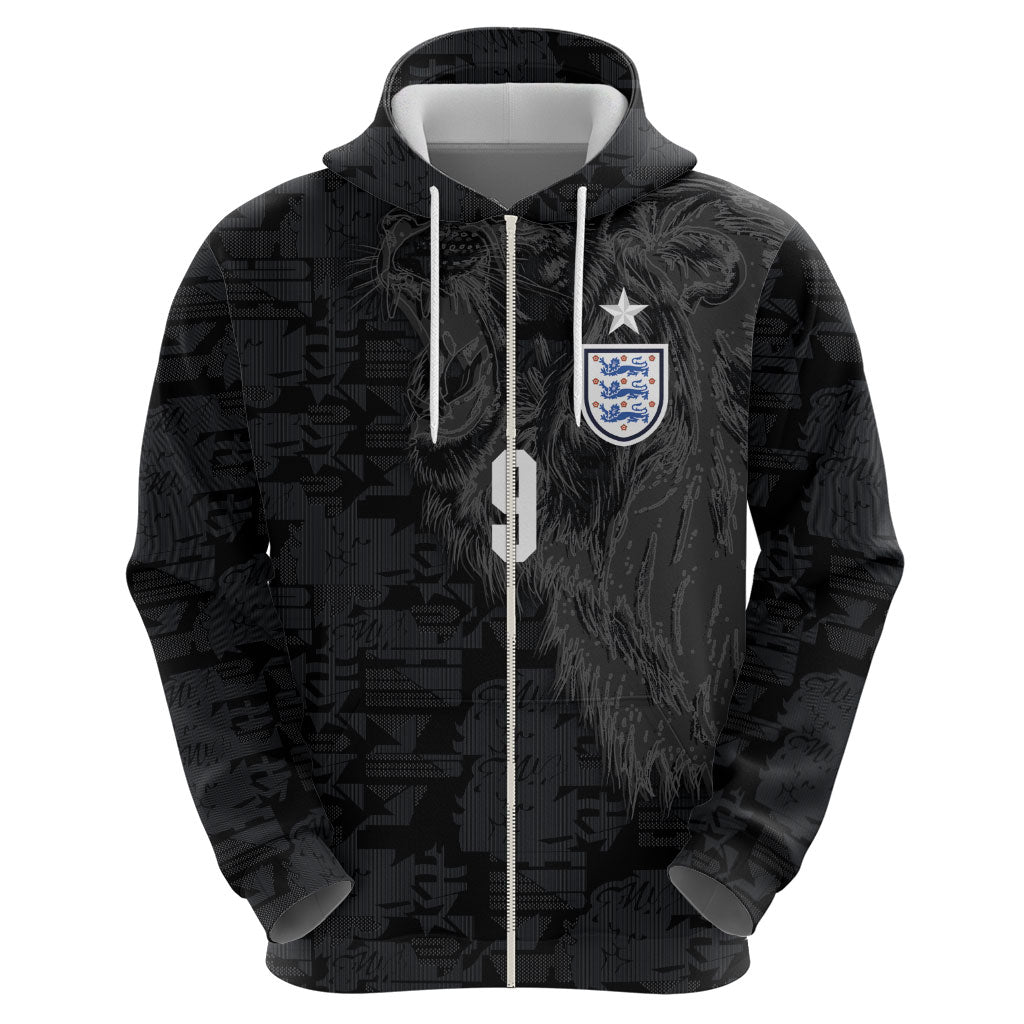 England National Football Custom Hoodie Lions Roar 2026 Glory Black