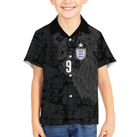England National Football Custom Kid Hawaiian Shirt Lions Roar 2026 Glory Black
