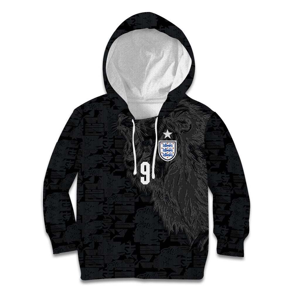 England National Football Custom Kid Hoodie Lions Roar 2026 Glory Black