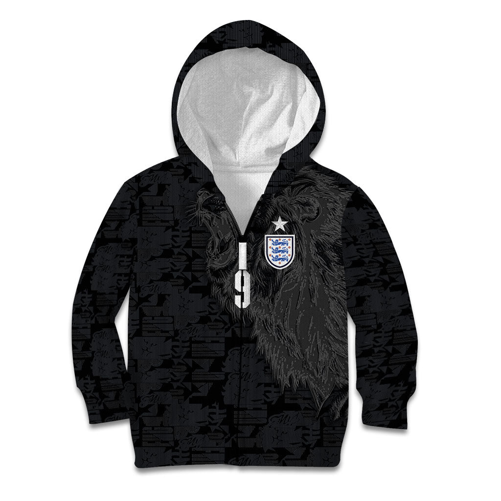 England National Football Custom Kid Hoodie Lions Roar 2026 Glory Black