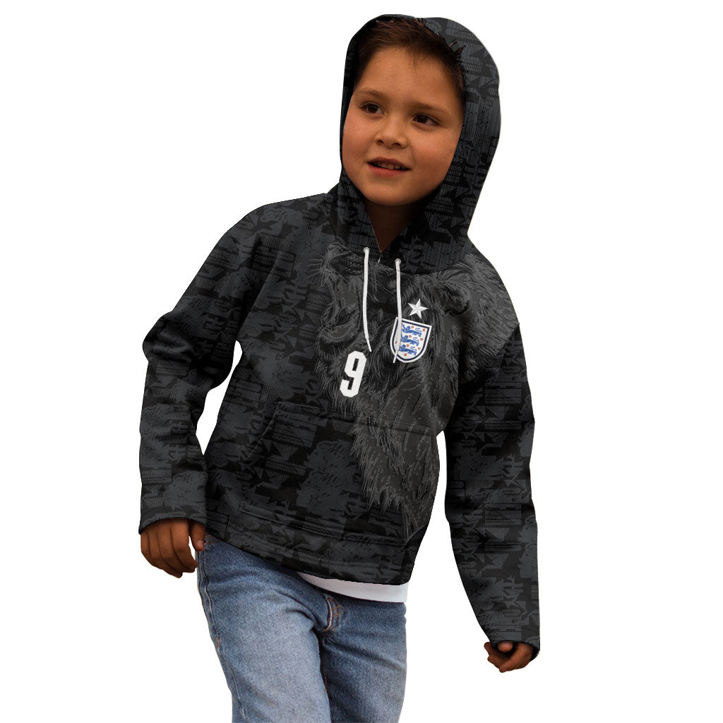 England National Football Custom Kid Hoodie Lions Roar 2026 Glory Black