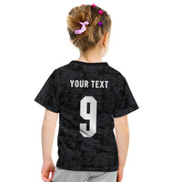 England National Football Custom Kid T Shirt Lions Roar 2026 Glory Black