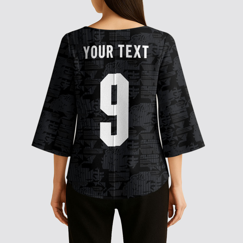 England National Football Custom Kimono Sleeve Blouse Lions Roar 2026 Glory Black