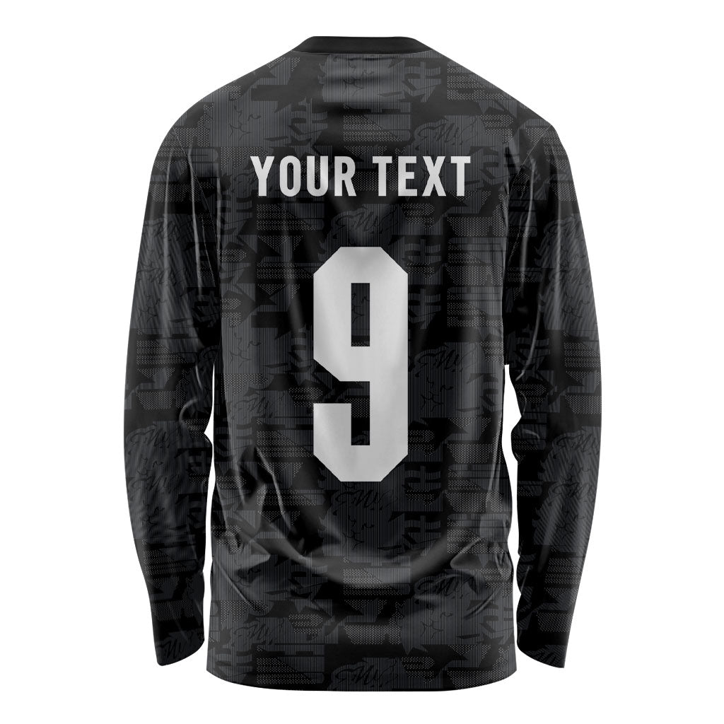 England National Football Custom Long Sleeve Shirt Lions Roar 2026 Glory Black