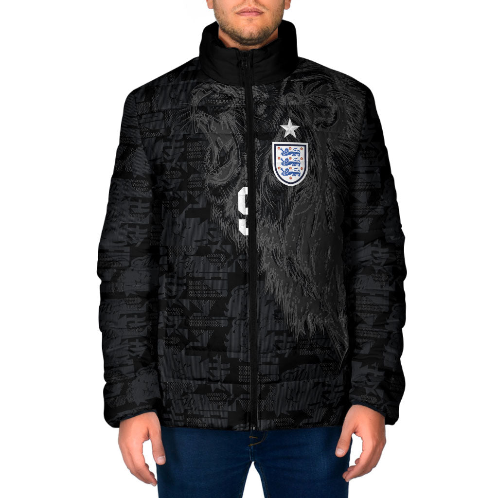England National Football Custom Padded Jacket Lions Roar 2026 Glory Black