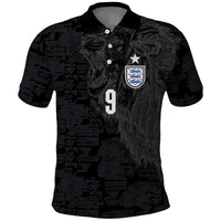 England National Football Custom Polo Shirt Lions Roar 2026 Glory Black