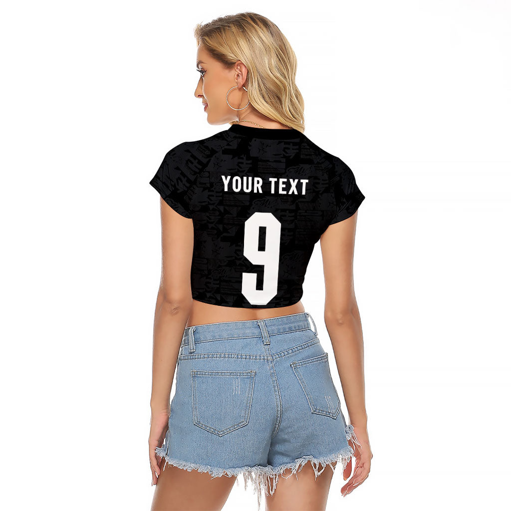 England National Football Custom Raglan Cropped T Shirt Lions Roar 2026 Glory Black