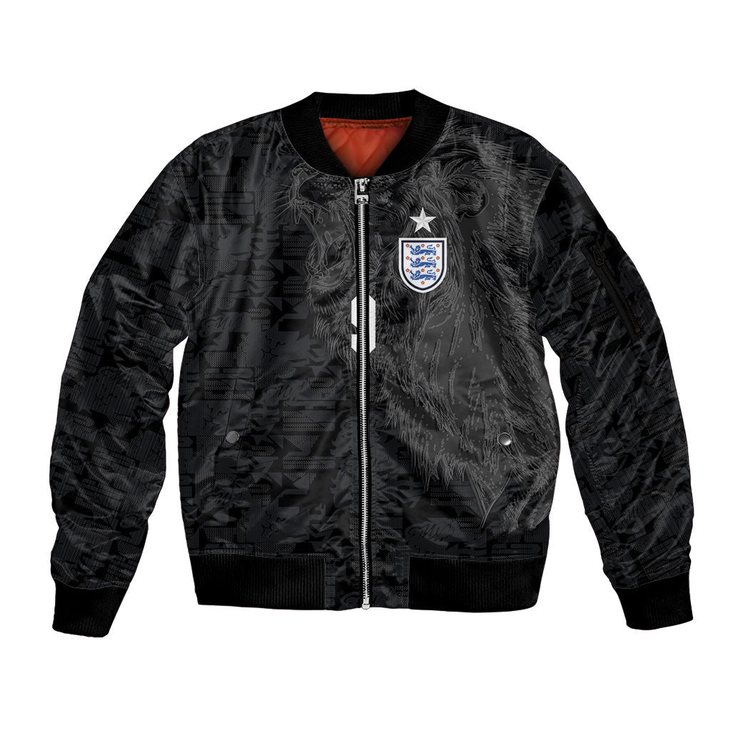 England National Football Custom Sleeve Zip Bomber Jacket Lions Roar 2026 Glory Black