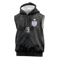 England National Football Custom Sleeveless Zip Hoodie Lions Roar 2026 Glory Black
