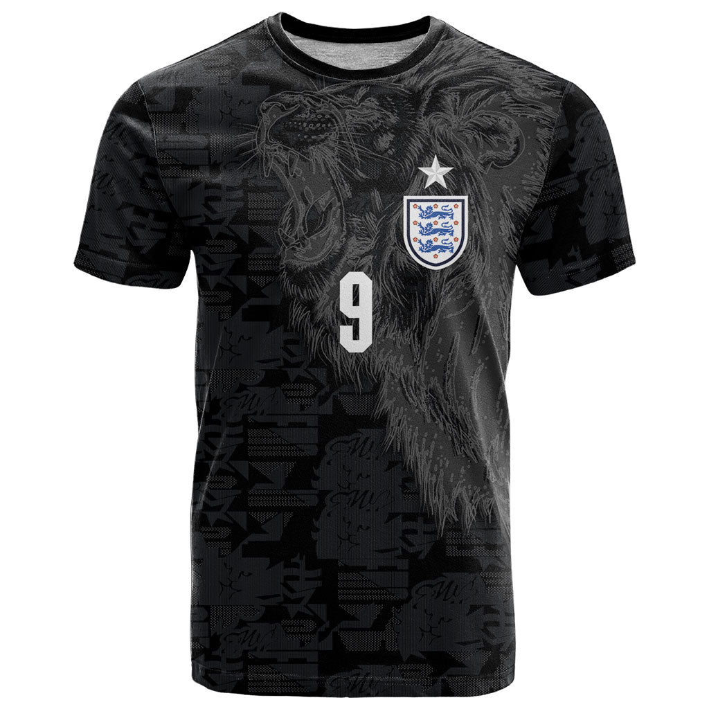 England National Football Custom T Shirt Lions Roar 2026 Glory Black