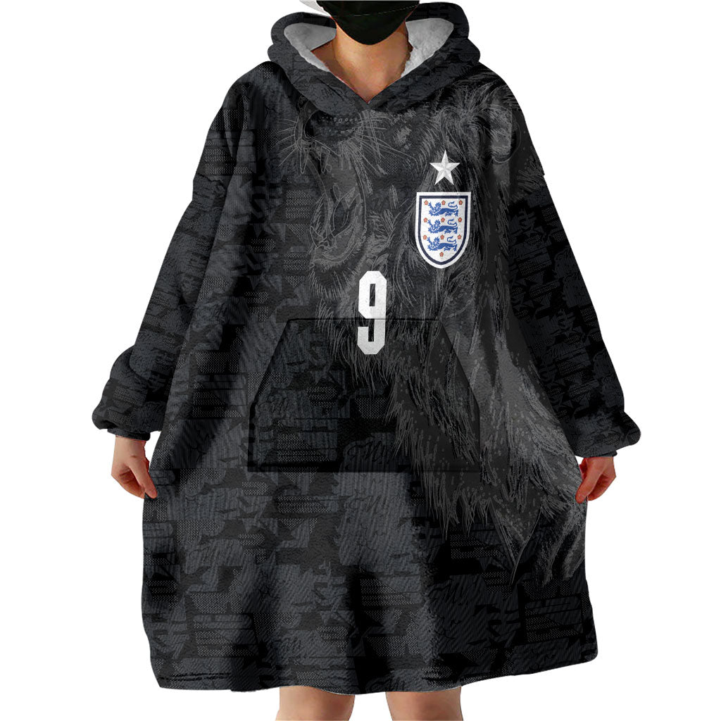 England National Football Custom Wearable Blanket Hoodie Lions Roar 2026 Glory Black