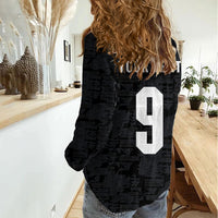 England National Football Custom Women Casual Shirt Lions Roar 2026 Glory Black