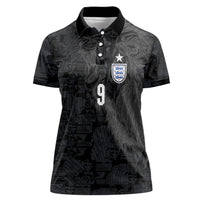 England National Football Custom Women Polo Shirt Lions Roar 2026 Glory Black