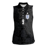 England National Football Custom Women Sleeveless Polo Shirt Lions Roar 2026 Glory Black