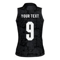 England National Football Custom Women Sleeveless Polo Shirt Lions Roar 2026 Glory Black